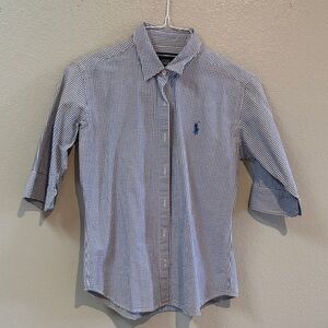Ralph Lauren Navy and White Checkered Shirt